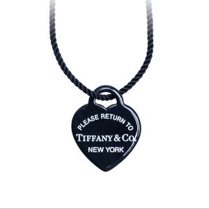 Tiffany & Co. black bone china heart necklace